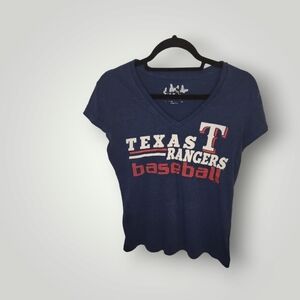Texas Ranger Baseball blue v-neck tee size M